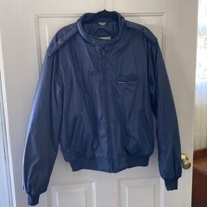 Vintage Member’s Only Insulated Navy Blue Bomber Jacket. Made in Korea. Size 46